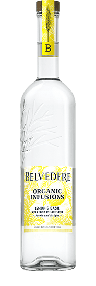Bottle of Lemon & Basil Organic Infusion Belvedere Vodka