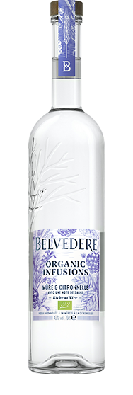 Bottle of Blackberry and Lemongrass Organic Infusion Belvedere Vodka
