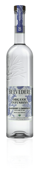 Bottle of Blackberry and Lemongrass Organic Infusion Belvedere Vodka