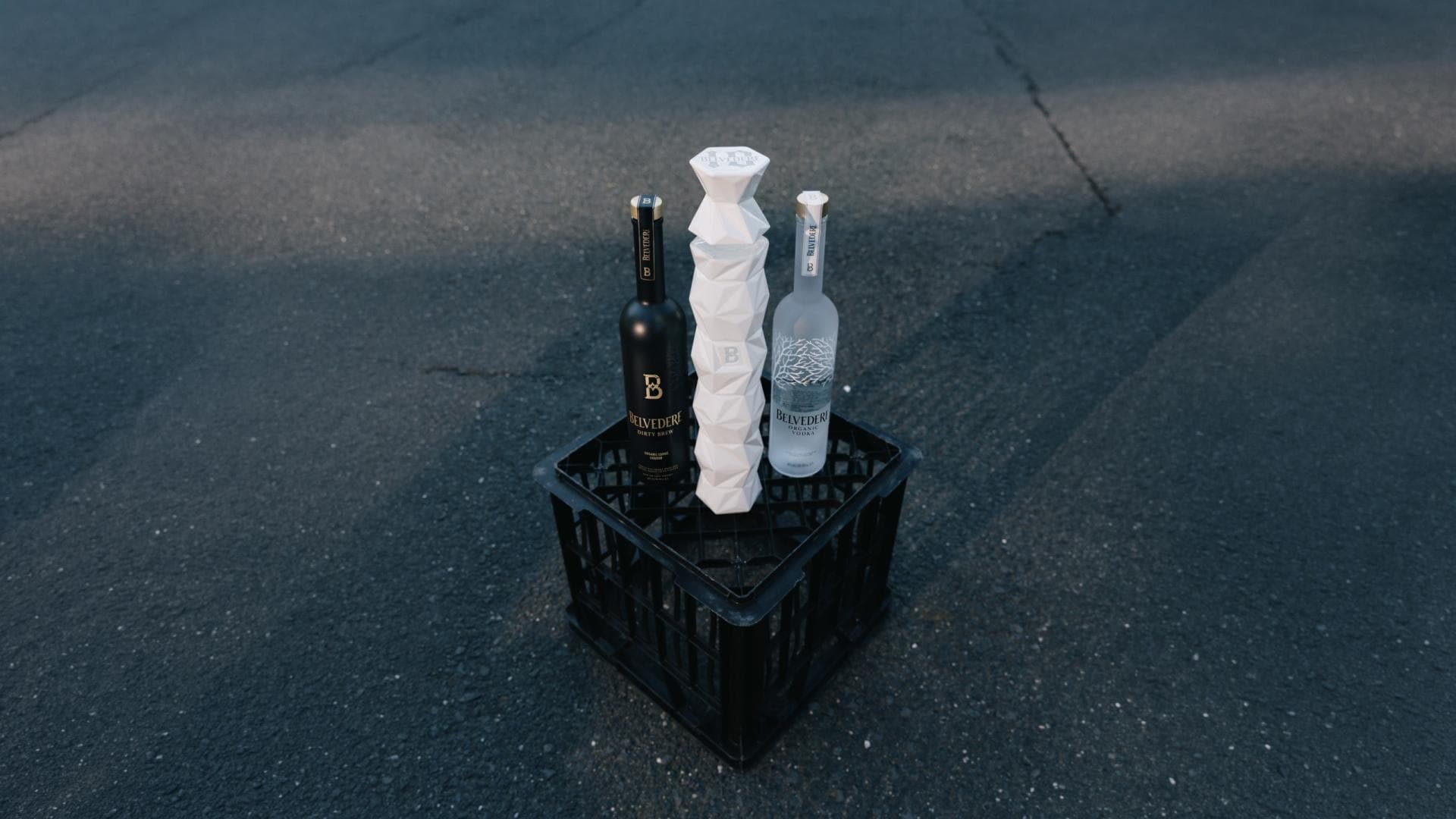 Belvedere Dirty Brew, Belvedere 10 and Belvedere Organic Vodka bottles
