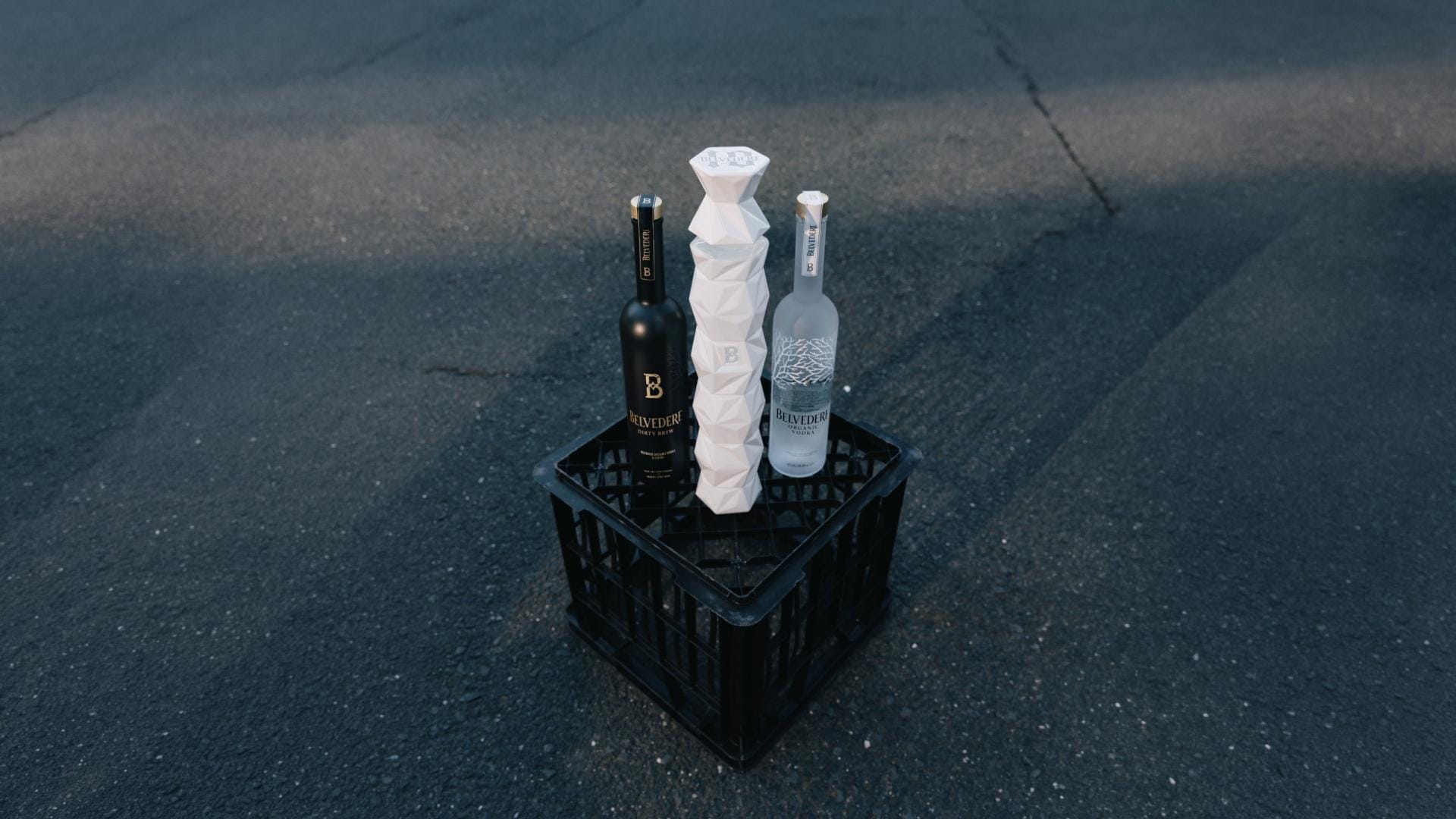 Belvedere Dirty Brew, Belvedere 10 and Belvedere Organic Vodka bottles
