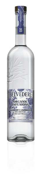 Bottle of Blackberry and Lemongrass Organic Infusion Belvedere Vodka