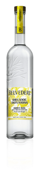 Bottle of Lemon & Basil Organic Infusion Belvedere Vodka