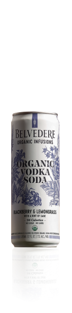 Bottle of Blackberry and Lemongrass Organic Infusion Belvedere Vodka