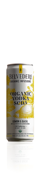 Bottle of Lemon & Basil Organic Infusion Belvedere Vodka
