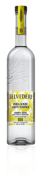 Bottle of Lemon & Basil Organic Infusion Belvedere Vodka