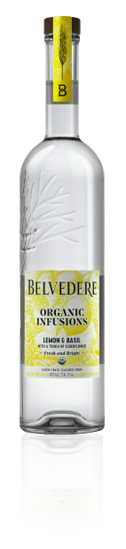 Bottle of Lemon & Basil Organic Infusion Belvedere Vodka