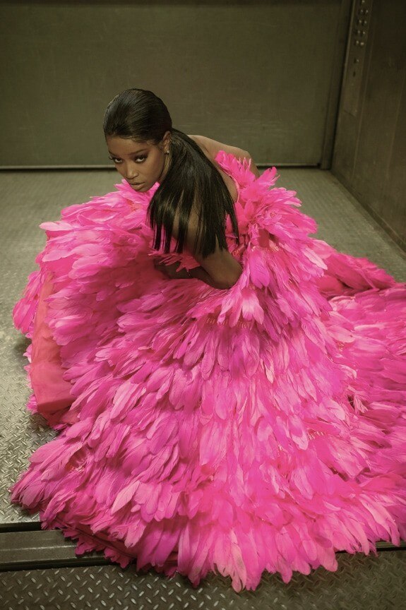 Woman in pink dress