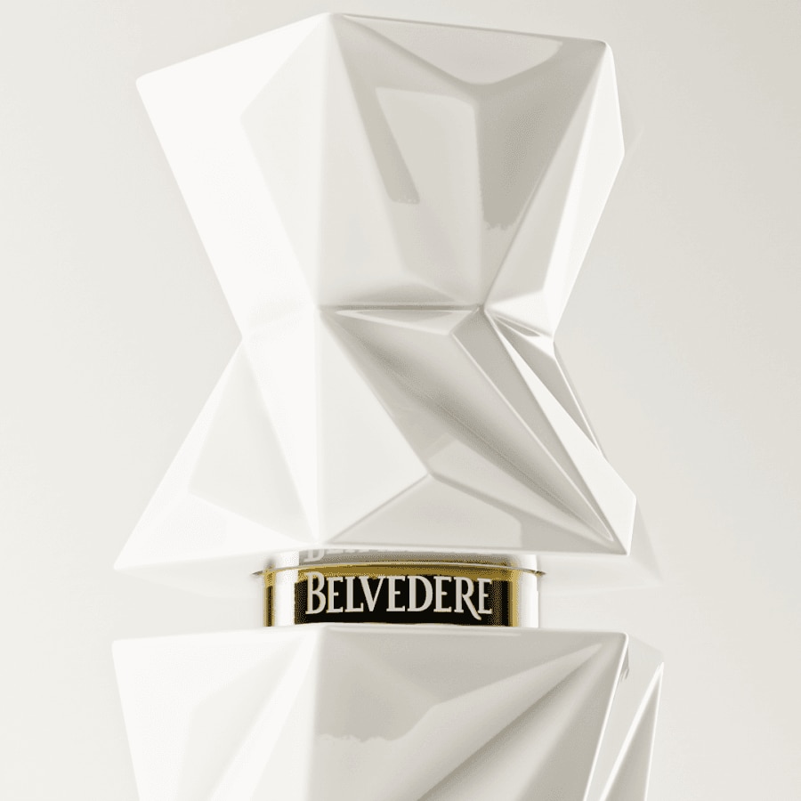 Various perspectives showcasing the luxurious design of the Belvedere 10 bottle.