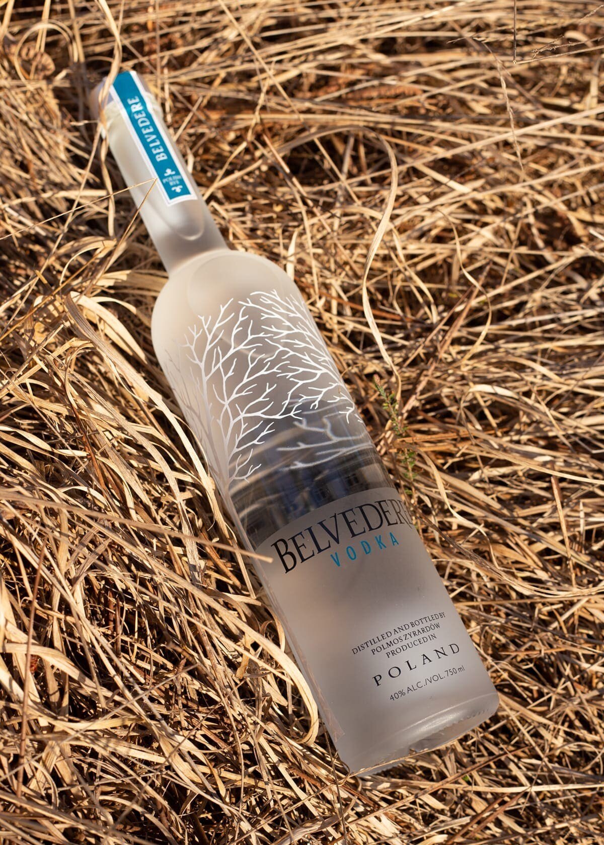 vodka bottle on rye patch