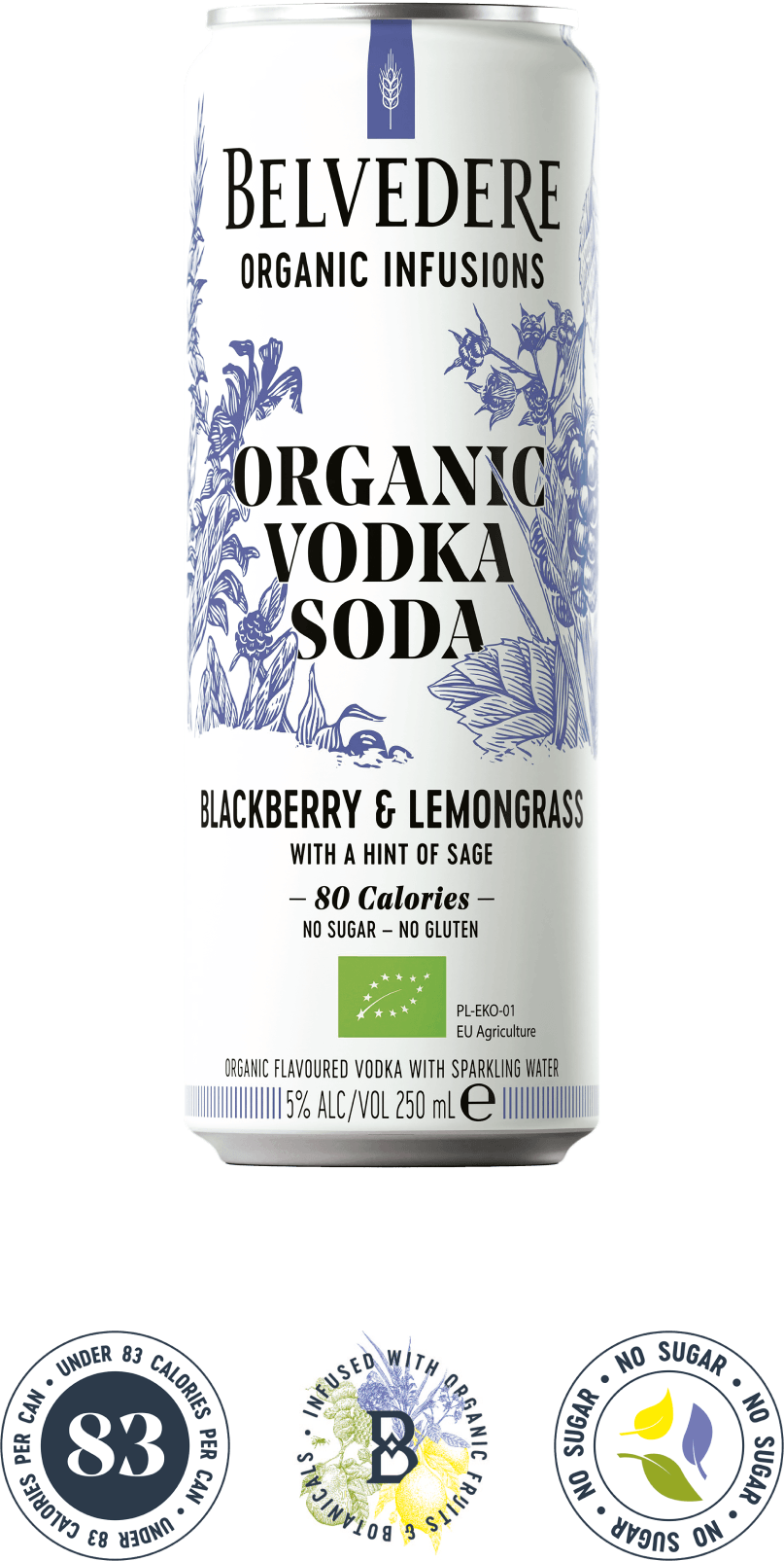 blackberry & lemongrass can with badges