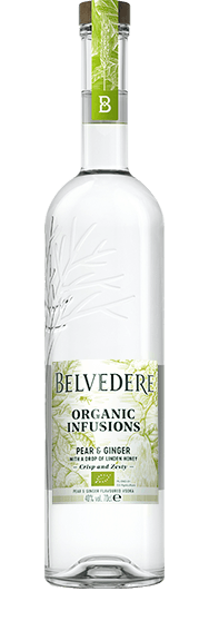 Bottle of Pear & Ginger Organic Infusion Belvedere Vodka