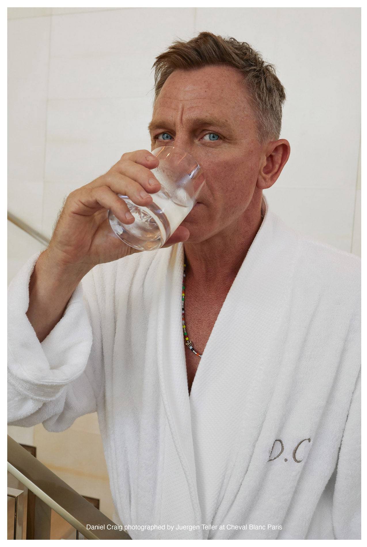 Daniel Craig drinking